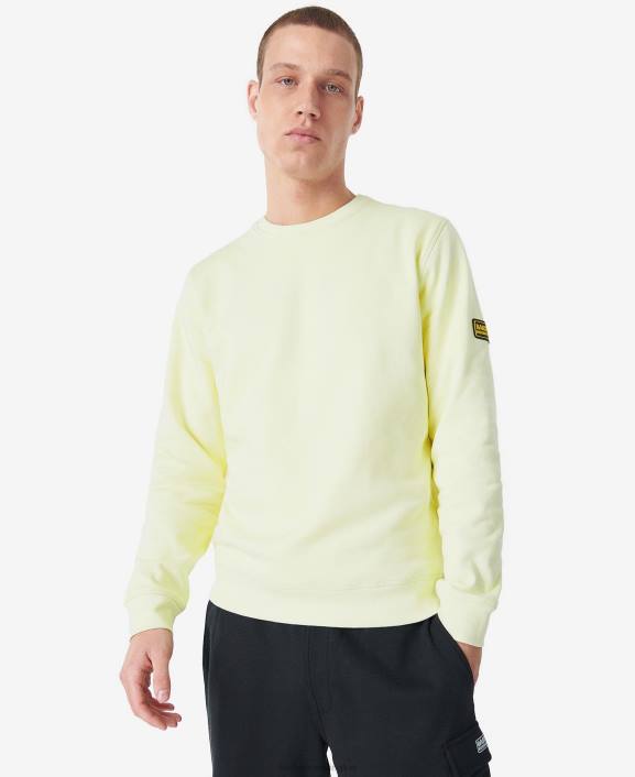 Men Yellow Haze Barbour Racer Badge Sweatshirt 40VB1039