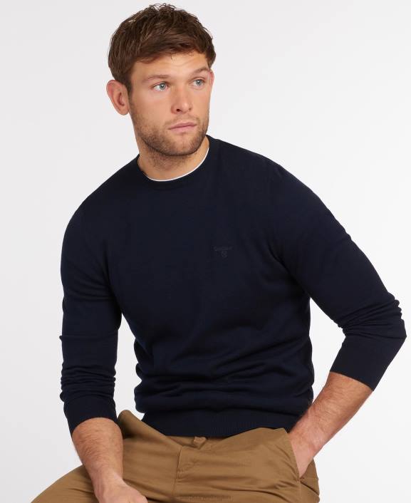 Men Bright Blue Barbour Light Cotton Sweater 40VB1089