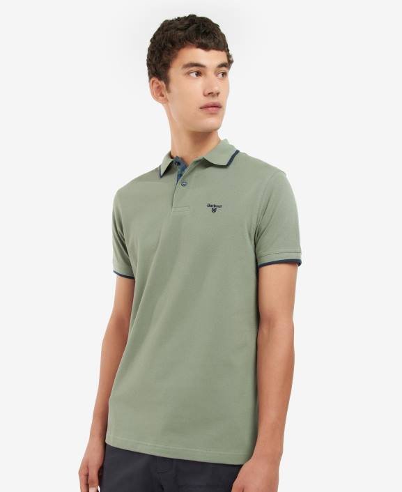 Men Agave Green Barbour Easington Polo Shirt 40VB687