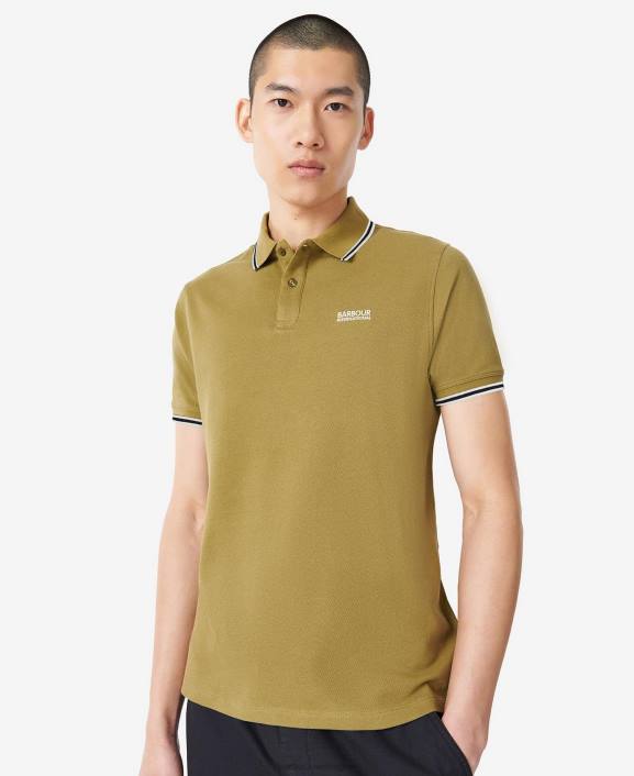 Men Archive Olive Barbour Rider Tipped Polo Shirt 40VB671