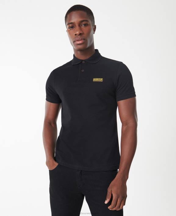 Men Black Barbour International Poloshirt International Essential 40VB622