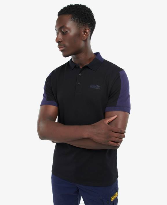 Men Black/Ink Barbour Philip Polo Shirt 40VB640