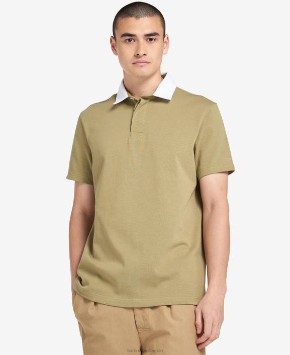 Men Bleached Olive Barbour Wilson Polo Shirt 40VB703