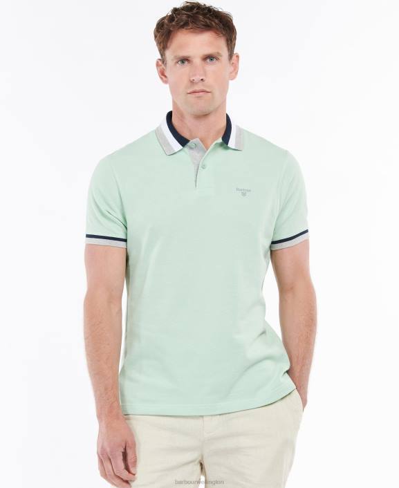 Men Dusty Mint Barbour Finkle Polo Shirt 40VB621