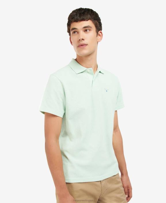 Men Dusty Mint Barbour Ryde Polo Shirt 40VB697