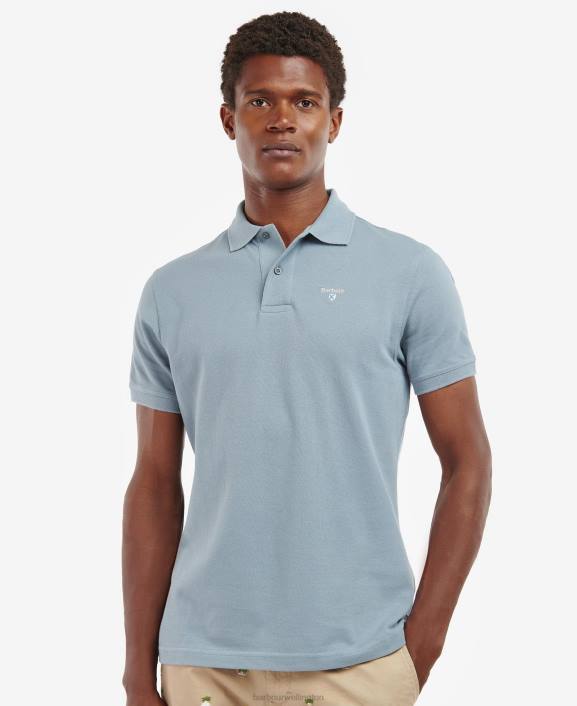 Men Mist Barbour Sports Polo Shirt 40VB717