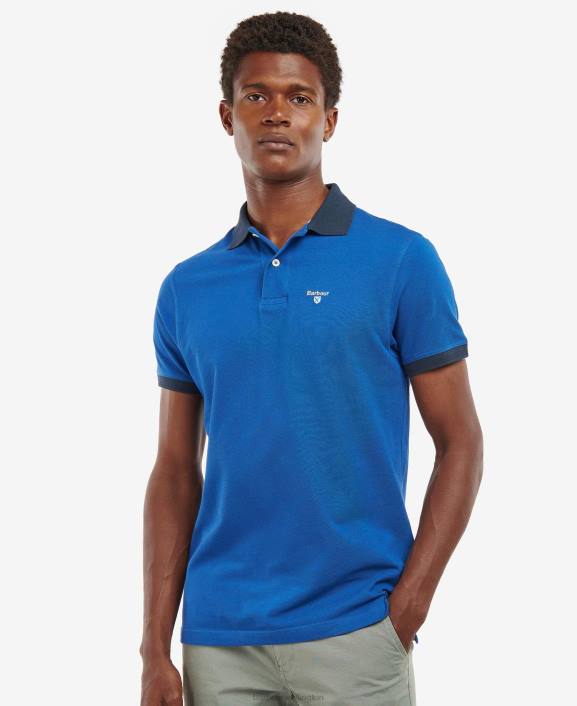 Men Monaco Blue Barbour Lynton Polo Shirt 40VB616