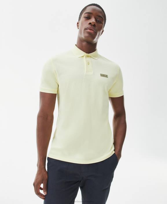 Men Yellow Haze Barbour Essential Polo Shirt 40VB655