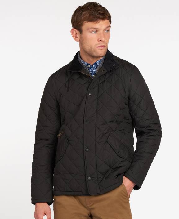 Men Black Barbour Chelsea Sportsquilt Jacket 40VB81