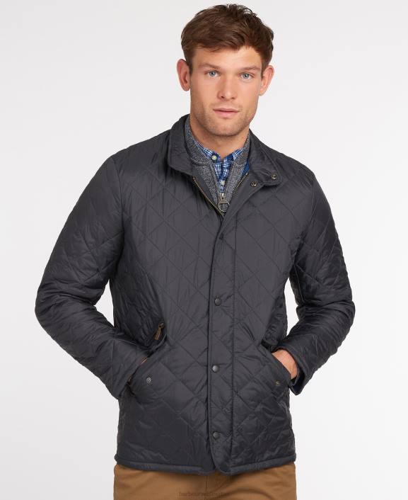 Men Black Barbour Flyweight Chelsea Quilted Jacket 40VB85