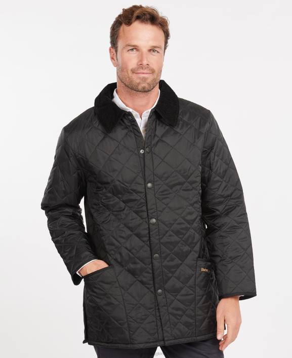 Men Black Barbour Liddesdale Quilted Jacket 40VB87