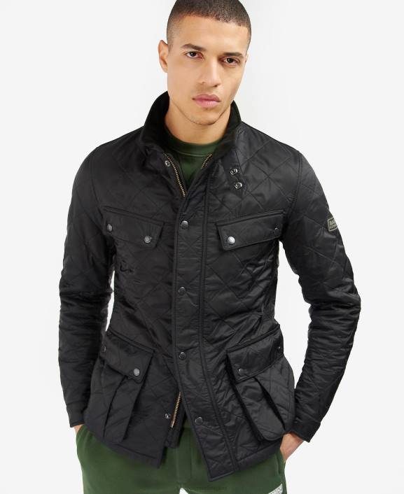 Men Charcoal Barbour Tourer Ariel Polar Quilted Jacket 40VB117