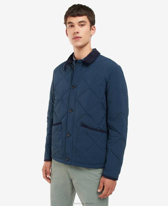 Men Classic Navy Barbour Colindale Quilted Jacket 40VB138