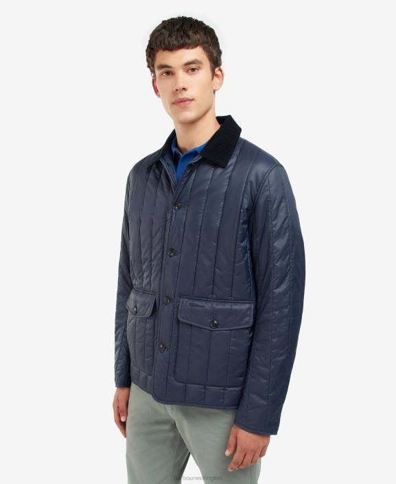 Men Classic Navy Barbour Pooley Quilted Jacket 40VB133