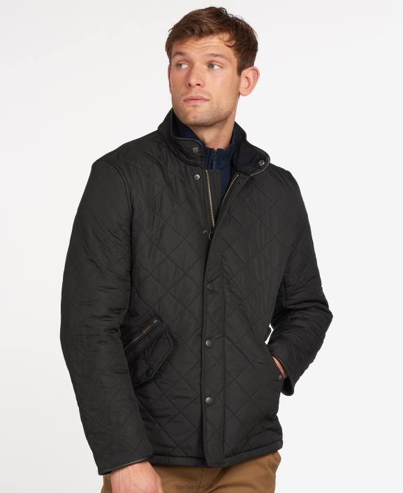 Men Navy Barbour Powell Quilted Jacket 40VB76