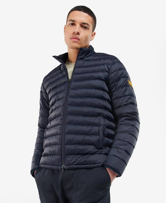 Men Navy Barbour Racer Impeller Quilted Jacket 40VB122