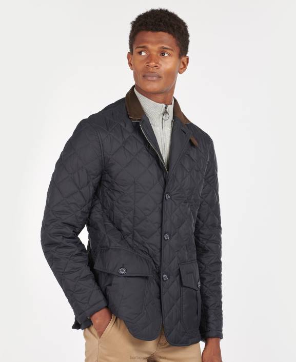 Men Navy Barbour Sander Quilted Jacket 40VB99