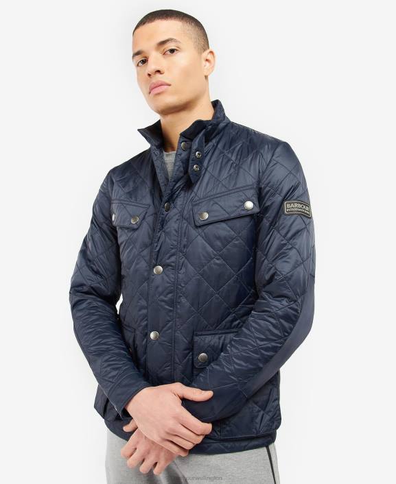 Men Navy Barbour Tourer Ariel Quilted Jacket 40VB126