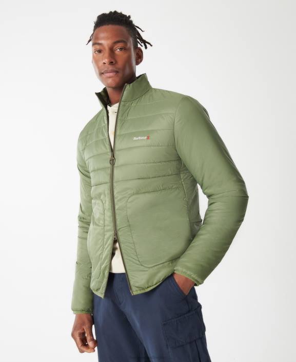 Men Olivine Barbour Summer Baffle Quilted Jacket 40VB88