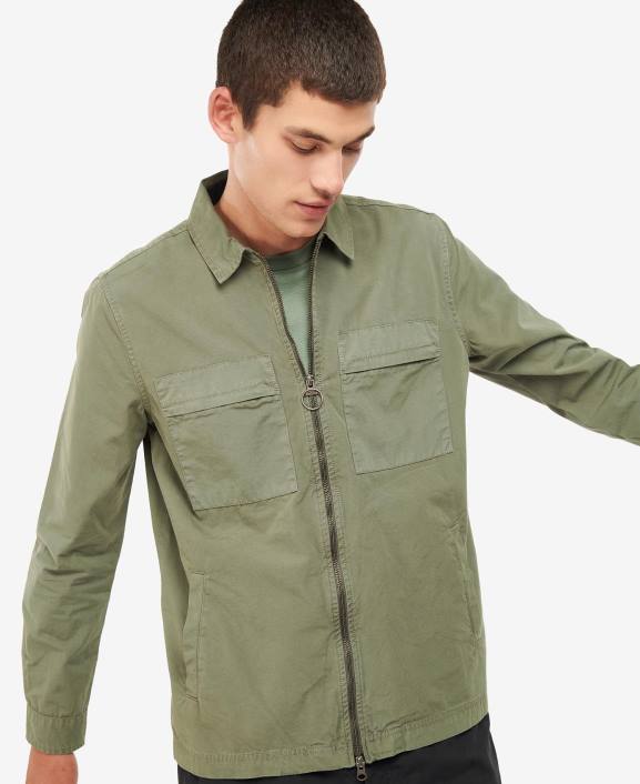 Men Agave Green Barbour Tollgate Overshirt 40VB293