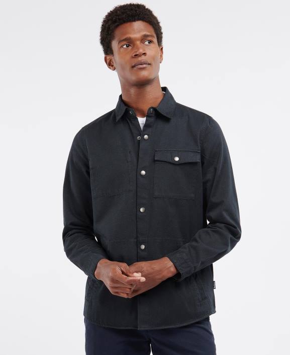 Men Black Barbour Mortan Overshirt 40VB334