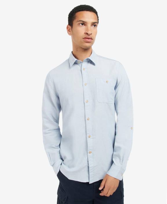 Men Chambray Barbour Ruthwell Tailored Shirt 40VB513