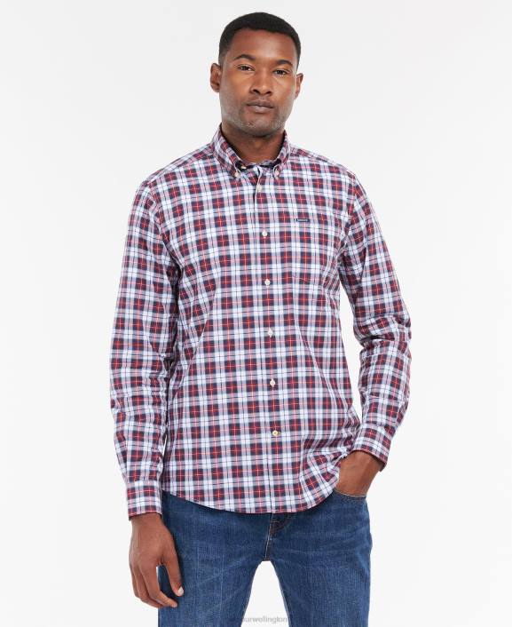 Men Chilli Red Barbour Foxlow Tailored Shirt 40VB420