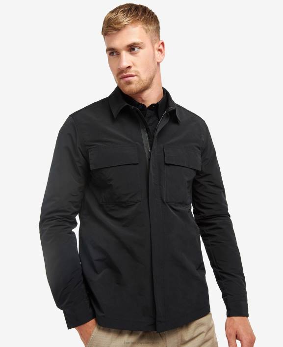 Men Classic Black Barbour Cylinder Overshirt 40VB510