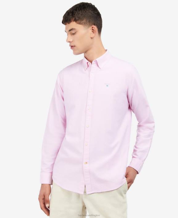 Men Classic Pink Barbour Oxford Tailored Shirt 40VB357