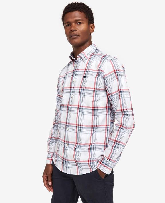 Men Classic Red Barbour Sunhill Tailored Shirt 40VB418