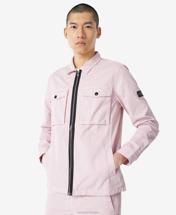 Men Dusk Pink Barbour Cloud Overshirt 40VB413