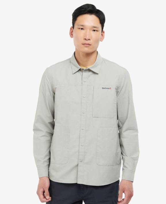 Men Light Grey Barbour Jonah Overshirt 40VB410