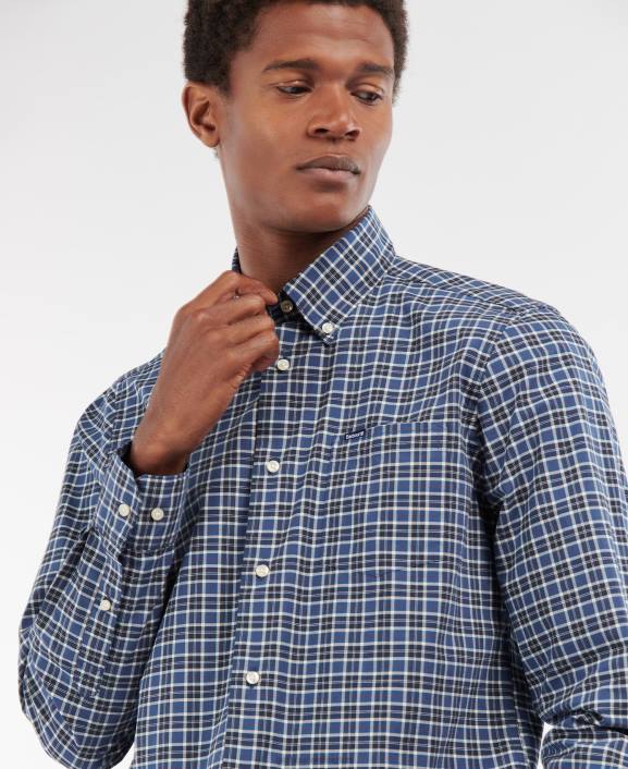 Men Midnight Tartan Barbour Lomond Tailored Shirt 40VB329