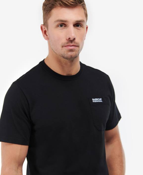 Men Black Barbour Radok Pocket T-Shirt 40VB861