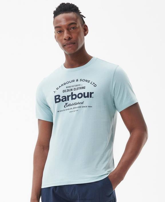 Men Blue Chalk Barbour Brairton T-Shirt 40VB757