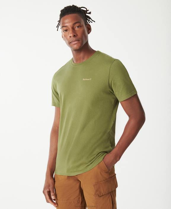 Men Burnt Olive Barbour Kentrigg T-Shirt 40VB752