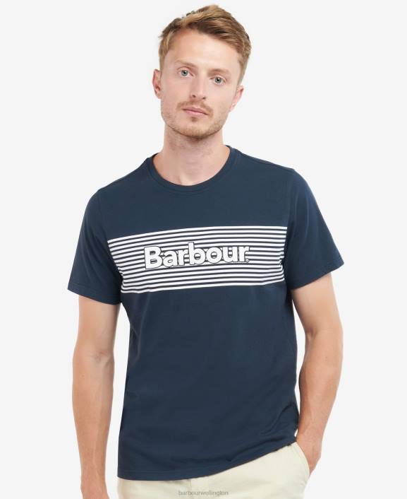 Men Classic Navy Barbour Coundon Graphic T-Shirt 40VB856