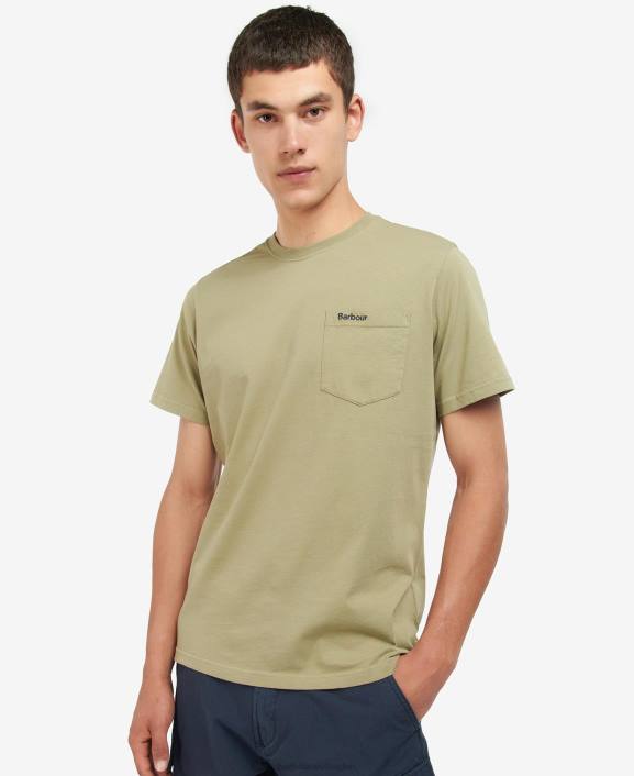 Men Classic Navy Barbour Langdon Pocket T-Shirt 40VB935