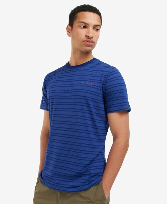 Men Inky Blue Barbour Stainton Striped T-Shirt 40VB853