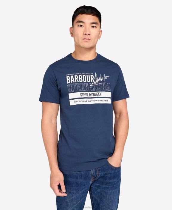 Men Insignia Blue Barbour Barry Graphic T-Shirt 40VB914