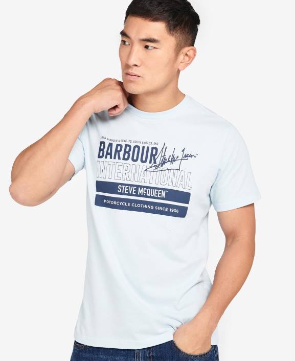 Men Insignia Blue Barbour Barry Graphic T-Shirt 40VB967