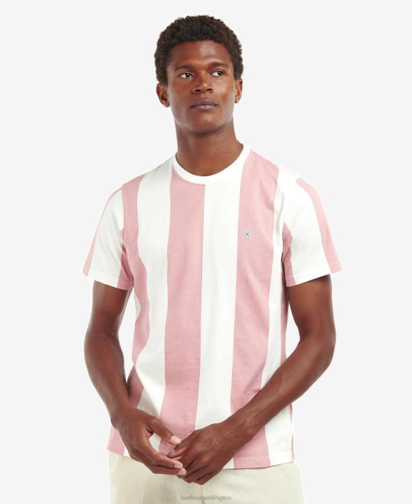 Men Pink Salt Barbour Osborne Striped T-Shirt 40VB806