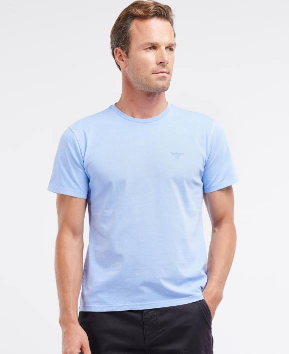 Men Sky Barbour Garment Dyed T-Shirt 40VB784