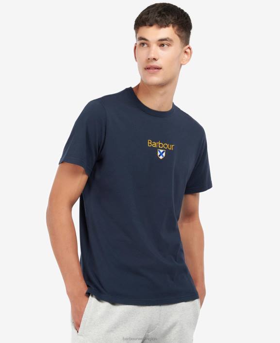 Men Sunbleached Yellow Barbour Emblem T-Shirt 40VB863