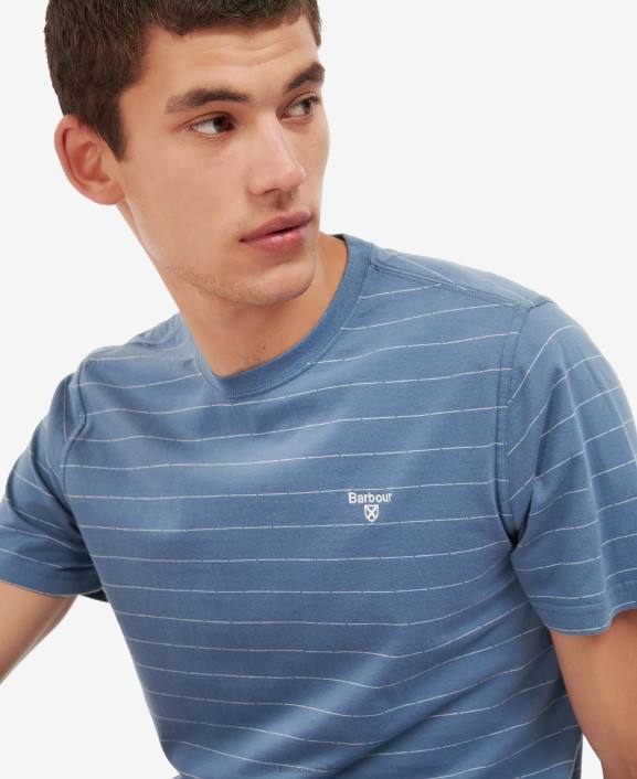 Men Whisper White Barbour Hobson Striped T-Shirt 40VB765