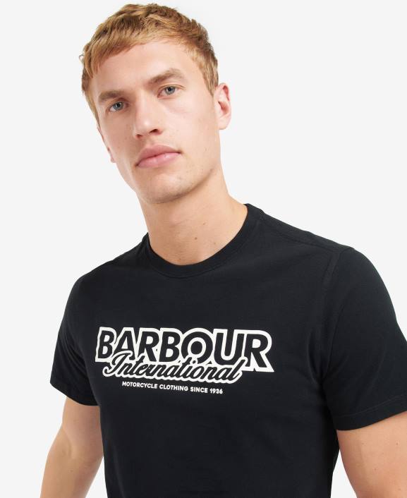 Men Whisper White Barbour Rowley Logo T-Shirt 40VB867