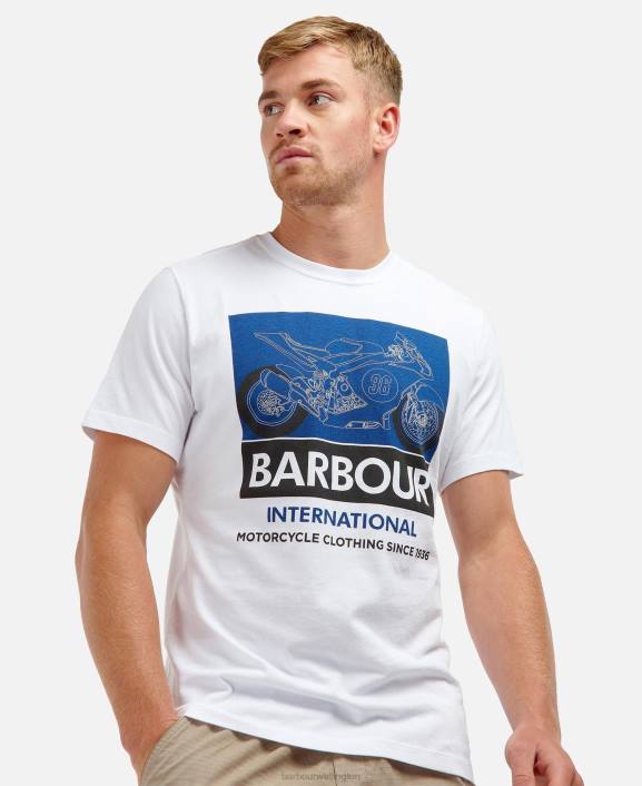 Men Whisper White Barbour Whitburn T-Shirt 40VB976