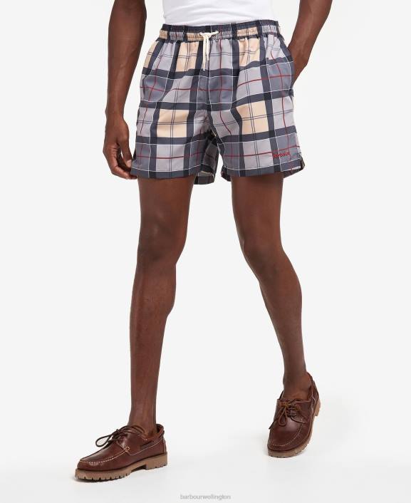 Men Aqua Tartan Barbour Tartan Swim Shorts 40VB1157