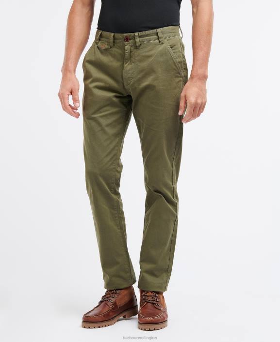 Men Ivy Green Barbour Neuston Twill Trousers 40VB1143