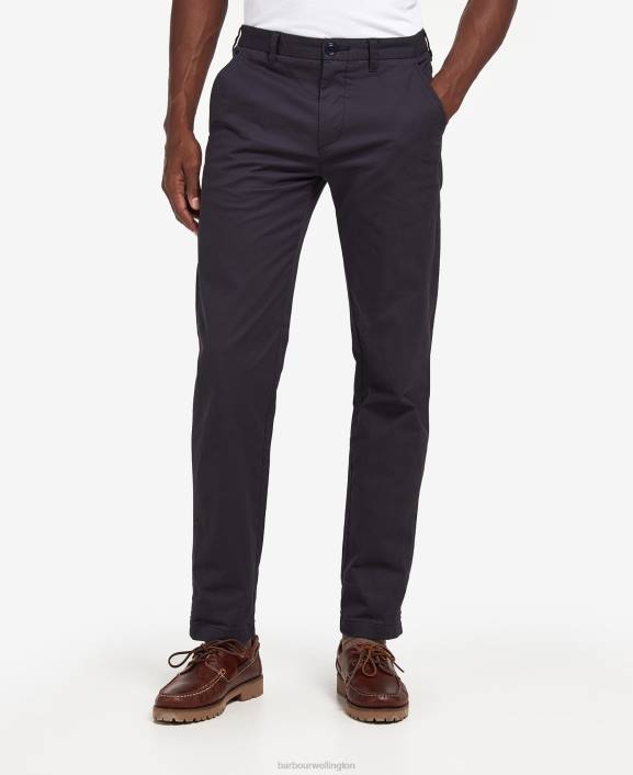 Men Navy Barbour Neuston Essential Chinos 40VB1146